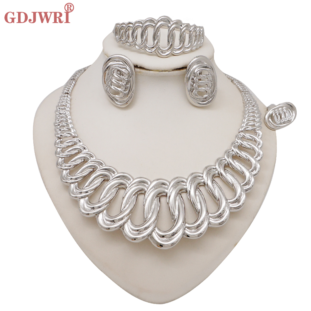 Women Accessories Dubai - Trend Dubai Sliver Color Jewelry Sets