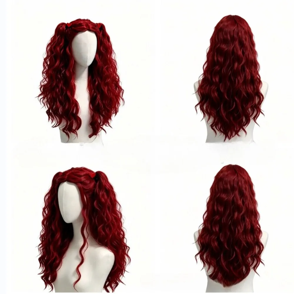 2026 Red Blue Long Curly Synth - Women'S Red Accessories ulasan dan harga