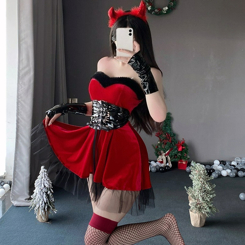 Red Devil Women Cosplay Costum - Women'S Red Accessories ulasan dan harga
