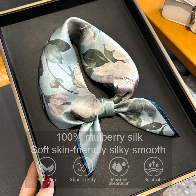 100% Silk Scarf Bandana Women  - Silk Scarf Square ulasan dan harga