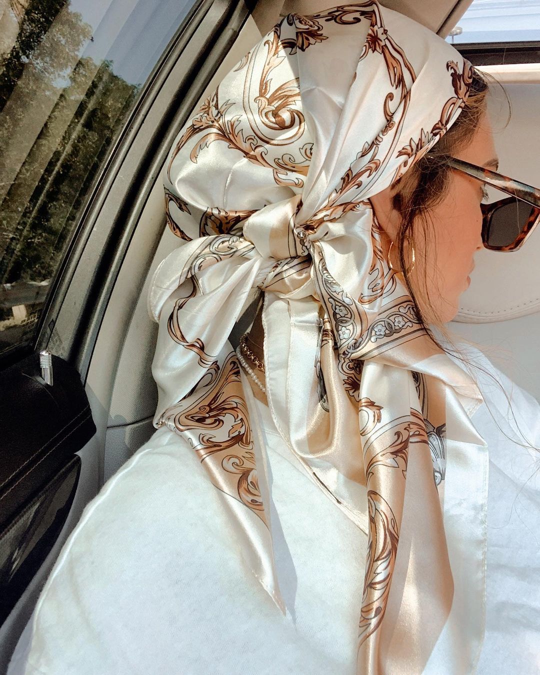 Satin Square Scarf Women Musli - Silk Scarf Square ulasan dan harga