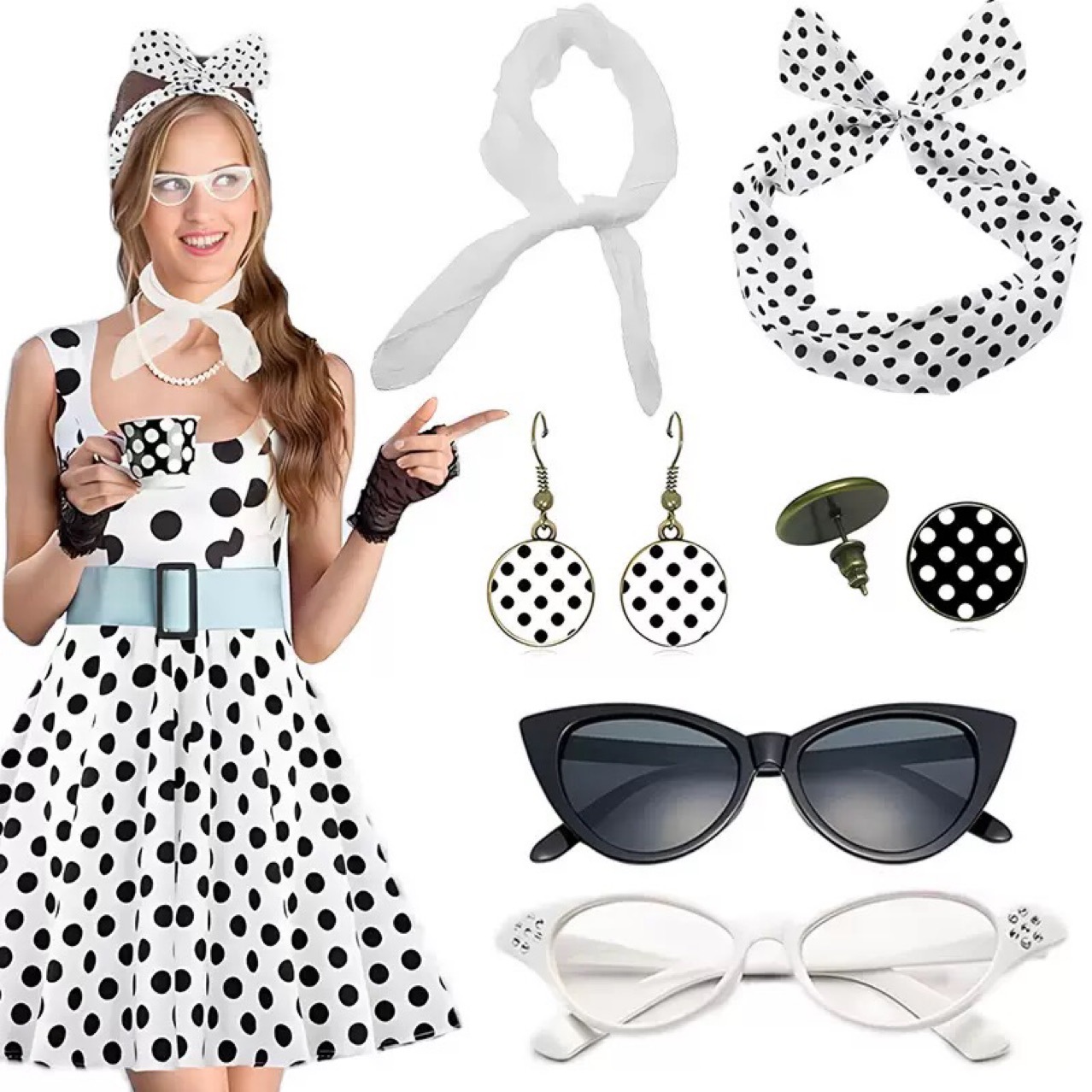 1950s Retro Hippie Party Women - Women'S Accessories In The 1950S ulasan dan harga