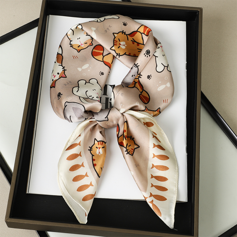 Luxury Silk Shawl Fat Cat Squa - Silk Scarf Square ulasan dan harga