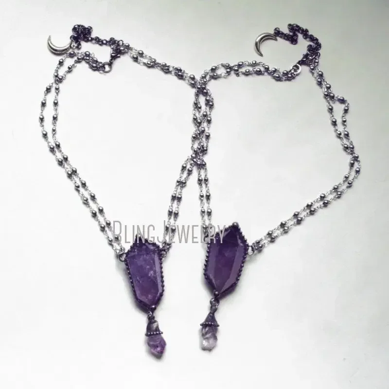 10pcs Amethyst Crystal Necklac - Women'S Emo Accessories ulasan dan harga