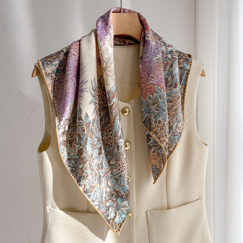 Silk Wool Scarves Woman Foular - Women Accessories Sale ulasan dan harga